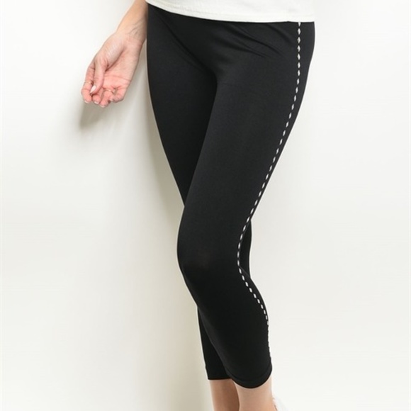 Becca Black Tight Leggings with Studs - Picture 1 of 3